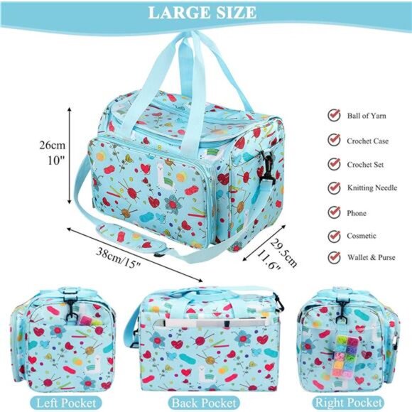 Knitting Bag Large Crochet Bag, Huge Knitting Bags and Totes Organizer main image 6